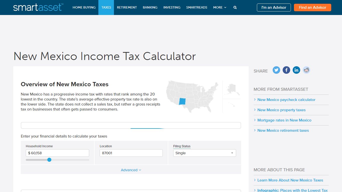 New Mexico Income Tax Calculator - SmartAsset